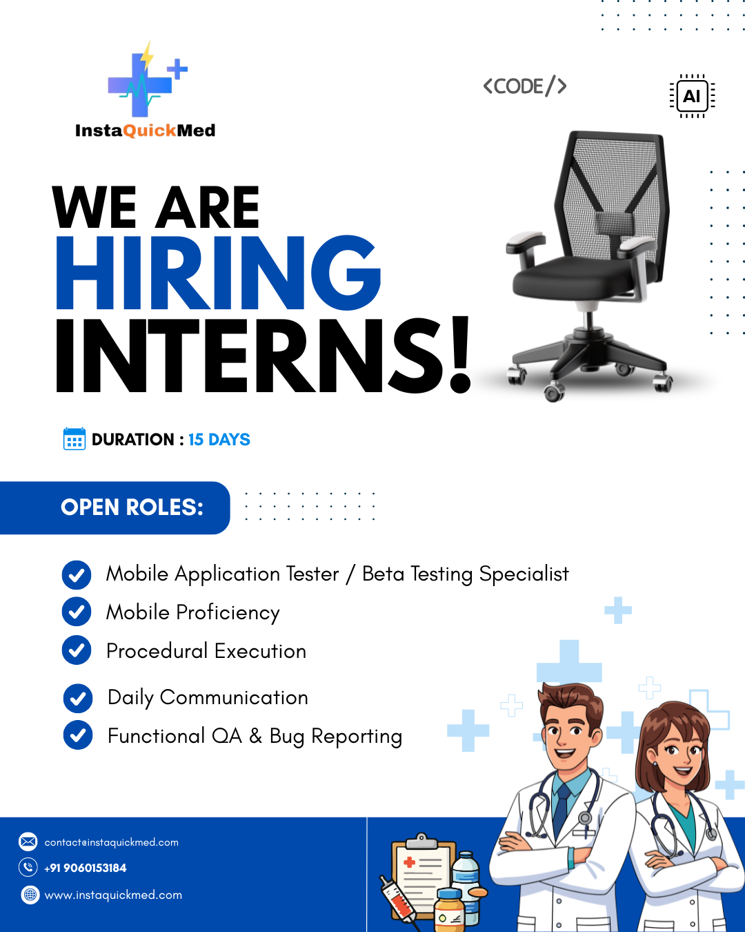 InstaQuickMed team and careers banner